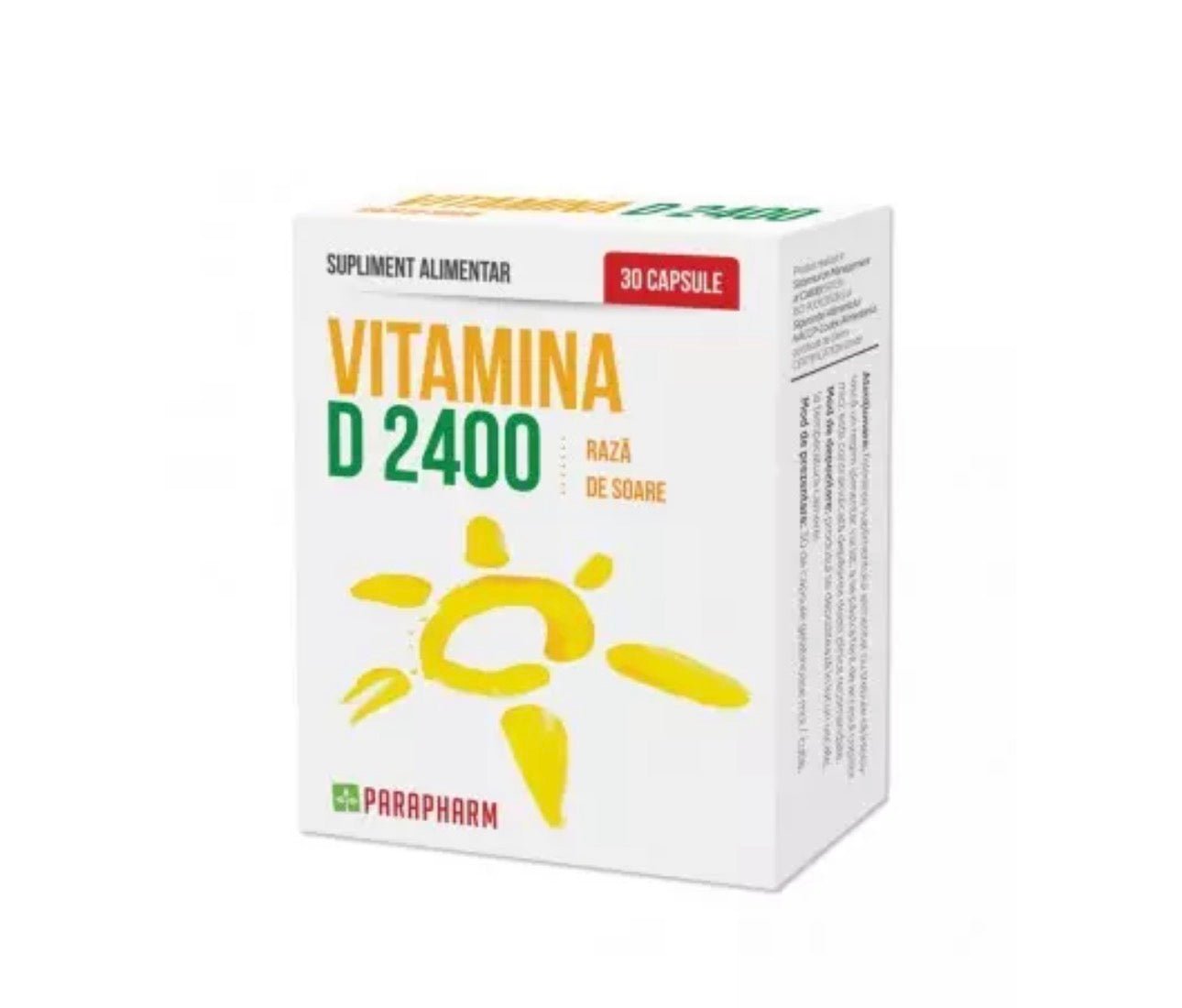 Vitamina D 2400, 30 capsule, Parapharm - Cheia Sănătății