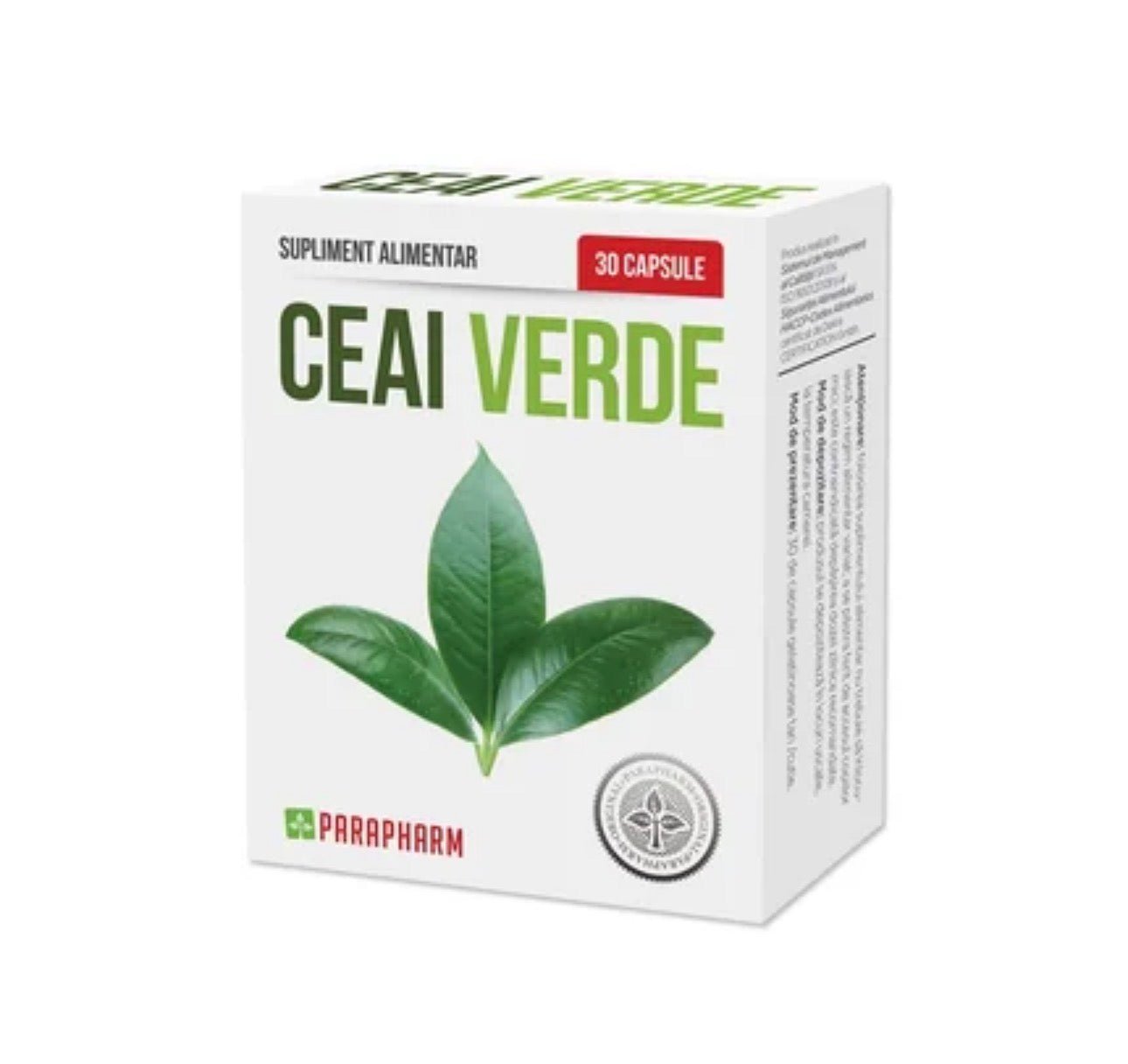 Ceai Verde, 30 capsule, Parapharm - Cheia Sănătății