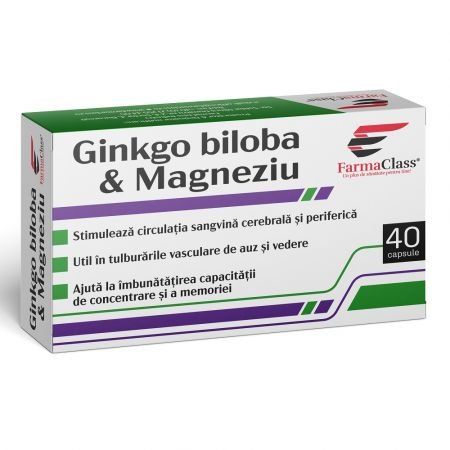 Ginkgo Biloba & Magneziu, 40 capsule, FarmaClass - Cheia Sănătății