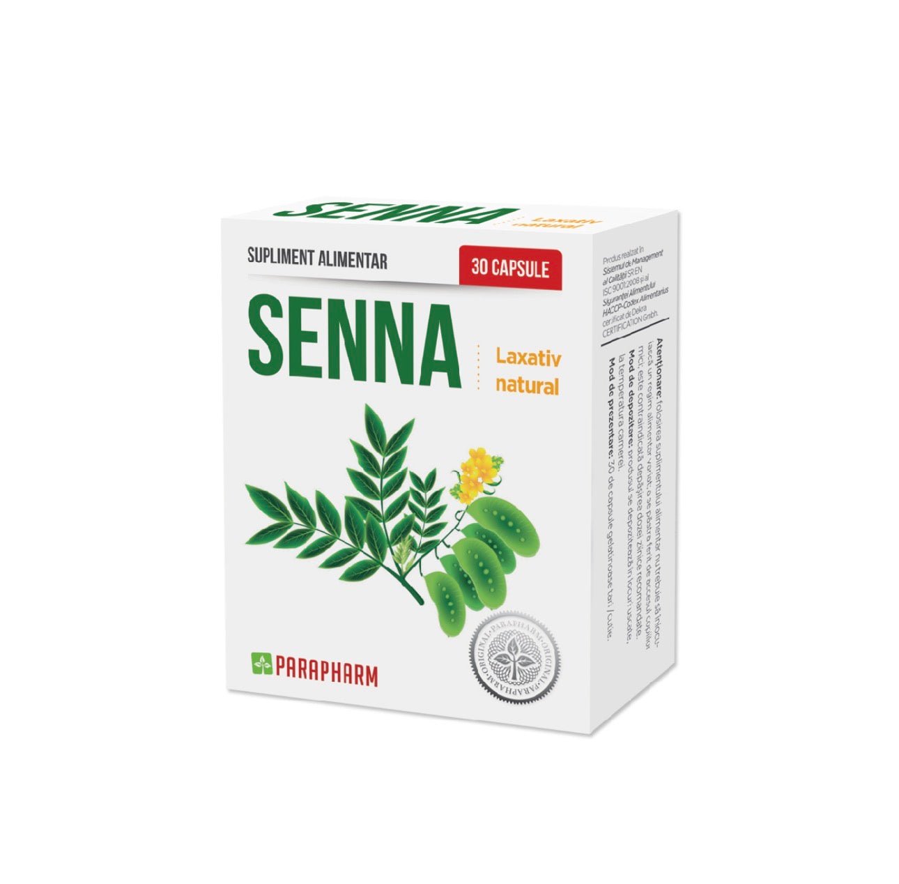 Senna, 30 capsule, Parapharm - Cheia Sănătății