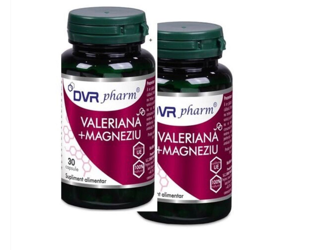 Valeriana + Magneziu Pachet 60 capsule + 30 capsule DVR Pharm - Cheia Sănătății